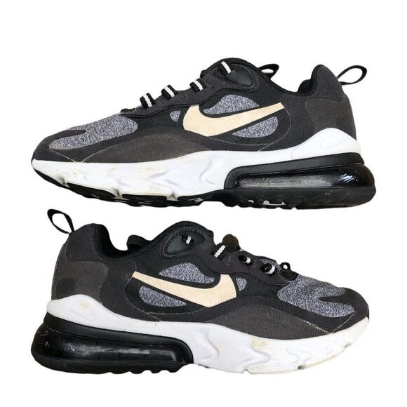NIKE Air Max 270 React Black Vast Grey Size 4 - Picture 6 of 16